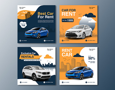 Car rental social media post design car rental graphic design social media posts