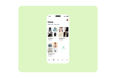 Avocado - add a link app design gift ia minimalist social ui ux