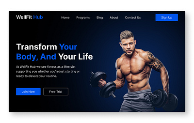 Fitness Hero Page design he hero section ui ui interface uxui