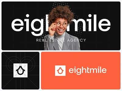 8mile - real estate agency logotype brand strategy branding bright colors graphic design home house logo logotype minimal real estate simple