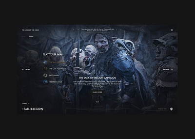 Lord of the Rings Strategy Game - Interaction Preview concept design graphic design interaction lord of the rings motion design the rings of power ui website