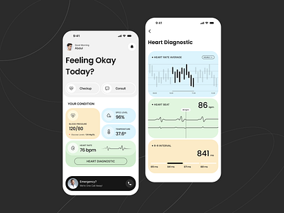 Health Tracker – App UI/UX Design healthcare ios ux medical mobile heart tracker ios ux medical mobile medical mobile mobile ui ux medical mobile