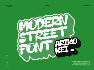 Ariko Kei - Modern Street Font 3d branding design display font graffiti graphic design green handwriting headline illustration modern poster street stylish tshirt typeface typography ui urban