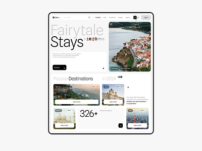 Rental Stays Website Concept apartment bento countries real estate rent travel ui ux web design website