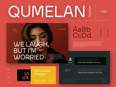 Qumelan - Modern Minimalist UI UX font branding clean design font graphic design headline homepage illustration interface logo minimalist modern poster red sans serif typeface typography ui user interface website