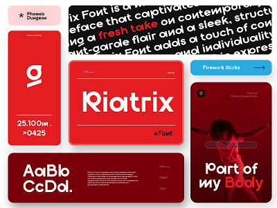 Riatrix - Sans-serif Display Font branding celan design display fashion font graphic design header headline illustration logo minimalist modern poster red stylish typeface typography ui website