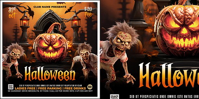 Halloween Party Flyer costume party creepy halloween halloween flyer halloween party halloween poster happy halloween haunted party horror jack o lantern october pumpkin spooky