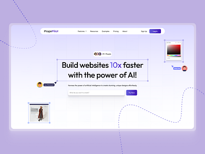 AI Website Builder ai branding entrepreneurs figmadesign outfitfont pagepilot sitebuilder smallbusiness uidesign uiux webdesign