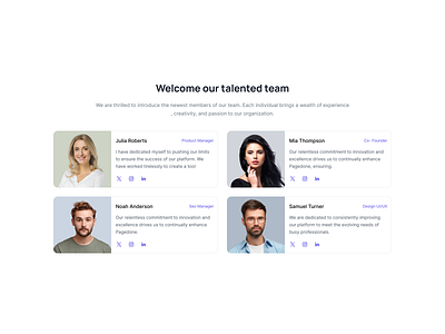 Informative team cards design graphic design team ui ui block ui design web design