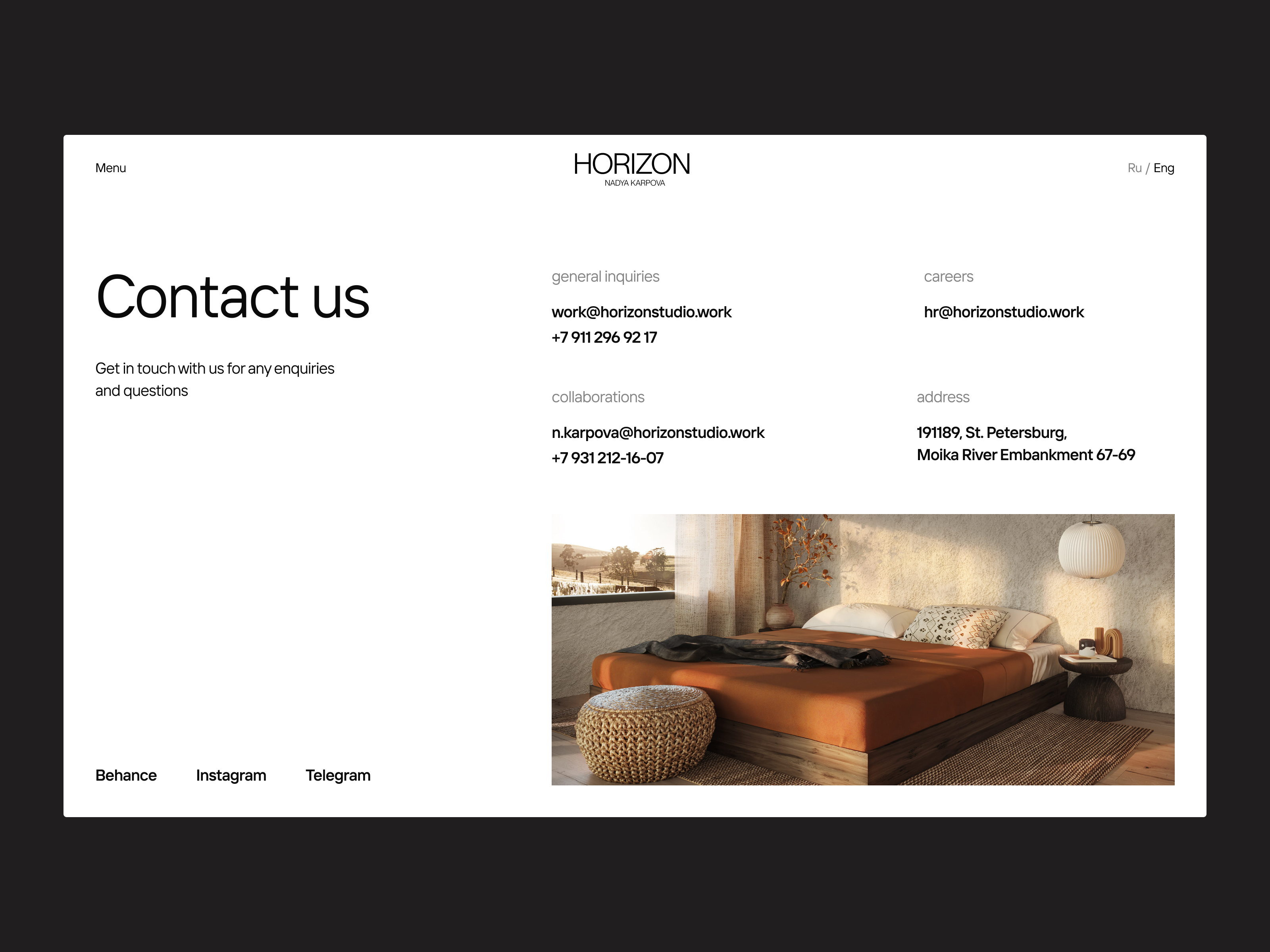 Contact page design contact design editorial interior luxury minimal minimalist premium typography ui ux web web design webdesign website