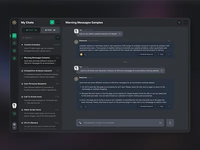 AI Chat UI Redesign ai branding design practice saas ui ux