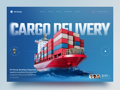 Logistics Website Design ai b2b cargo corporate delivery erp figma home page landing page logistic logistics service management platform product design saas shipment shipping ui ux web design website design