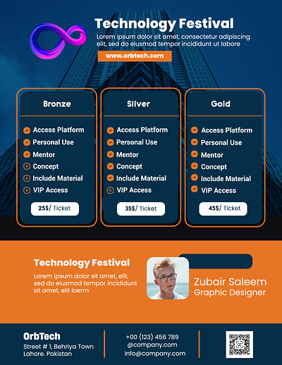 Technology Festival Flyer Template flyer graphic design tech