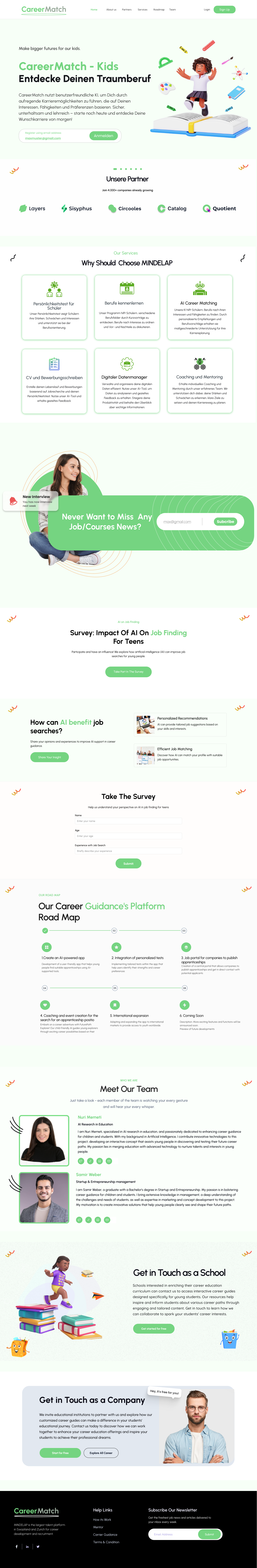 Example of Mindelap Landing Pages || UI UX Desiging