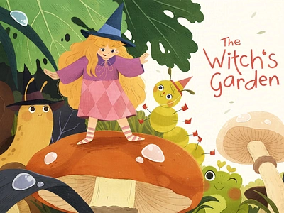 The Witch's Garden autumn character design children garden illustration kidlit magic nature photoshop texture