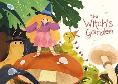 The Witch's Garden autumn character design children garden illustration kidlit magic nature photoshop texture