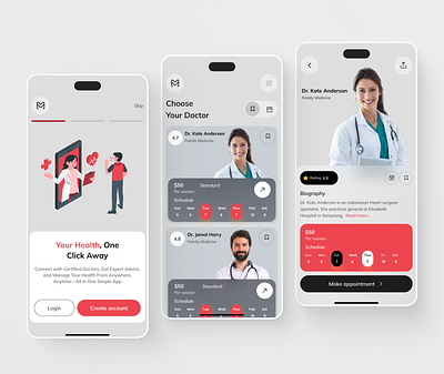 MediConnect - HealthCare Mobile App design health health care app healthcare interface medical medical consultation medical consultation app mobileapp online consultation online medical consultation product design ui uiux ux