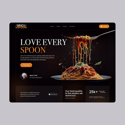 Spicy Spoon - Food Website Design!🍝 chef portfolio delivery design digital menu design food and beverage website food blog design food branding food business website food ui concept food website design modern restaurant design responsive restaurant design restaurant branding restaurant ui restaurant website spicy spoon web design for restaurants