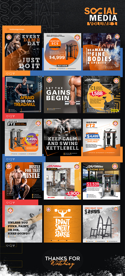 Fitness Social Media Post Design body design exercise exercise machine fitness fitness post fitness social post graphic design gym gym post post realistic social media socila template