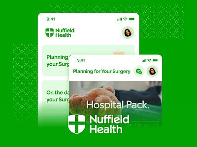 Nuffield Health UX/UI green uxui healthcare design healthcare uxui hospital minimal uxui mobile screen product design ui design ux design uxui