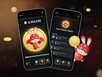 Play-to-Earn Game Design | NotCoin Clone app design hamster combat design moonbix design notcoin design telegram game design telegram mini app design uiux design