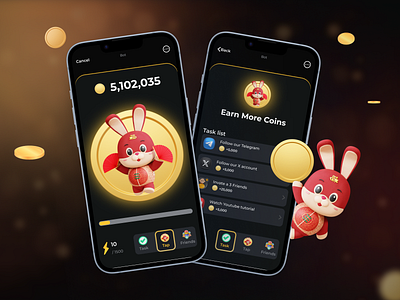 Play-to-Earn Game | NotCoin Clone app design hamster combat design moonbix design notcoin design telegram game design telegram mini app design uiux design