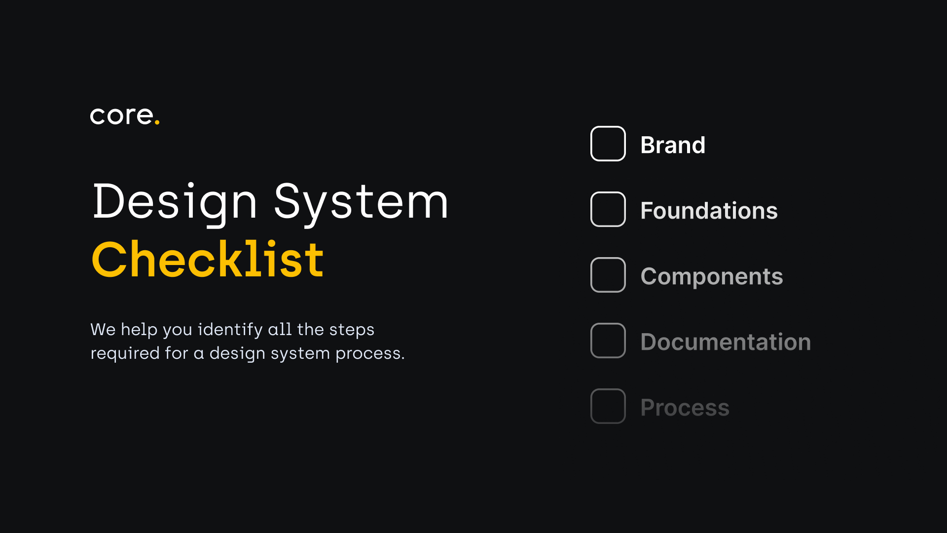 Design System Checklist brand branding checklist collaboration design system documentation figma fonts logo process typography ui