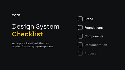 Design System Checklist brand branding checklist collaboration design system documentation figma fonts logo process typography ui