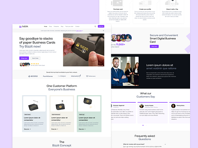 Landing page for Smart digital business card provider branding design figma graphic design illustrator interface landing page photoshop ui ui design ux web design webpage