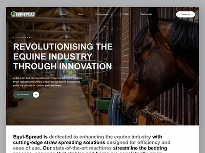 Equine Industry Machine Manufacturer: Website UI/UX design equi spread equine equine industry farming figma horses machines manufactoring mockup ui ux web design