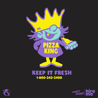 Pizza King! character design design graphics illustration king pizza t shirt design tee design vector vector design