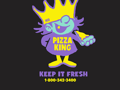 Pizza King! character design design graphics illustration king pizza t shirt design tee design vector vector design