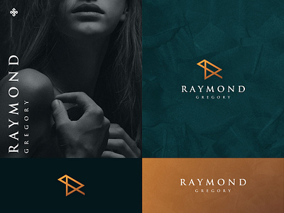 Raymond Gregory line art logo logo desgn minimalist logo r r logo simple logo