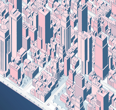 Isometric map adobe illustrator bird eye view blue red illustration building city city view colorful editorial illustration illustrator isometric map map design map illustration minimalistic illustration new york map sky view vector