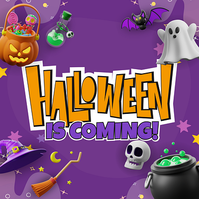 Halloween is Coming 3d branding design graphic design illustration ui