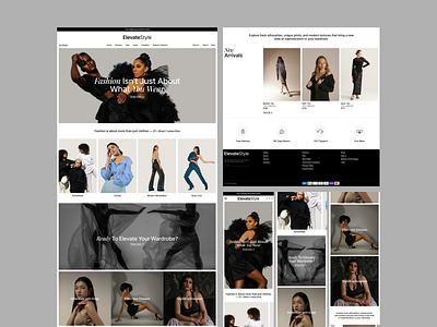 ElevateStyle branding clothing store clothing web clothing website design fashion store fashion web fashion website layout product store store ui uiux ux web website design