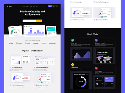 Task Management Saas Landing Page admin b2b crm crypto dashboard landing page performance management product project management saas saas landing page saas website task task management uxui web web design web page web3 website