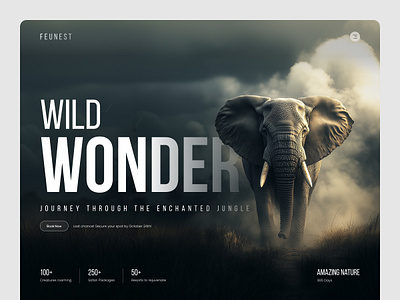 Wild Life - Landing Page Design animal animals booking branding elephant figma forest jungle landing mobile design page safari ui ux web web design website wild life zoo