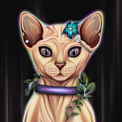 Baby Nate animals art cat draw flowers illustration illustrator procreate rastergraphics весна животные кошка растровая графика цветы