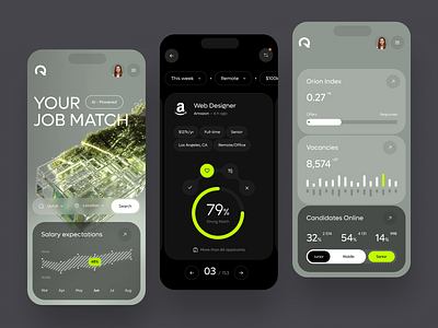 Orion - Job Opportunities SaaS ai app crm dashboard design interface job mobile product saas service ui ux