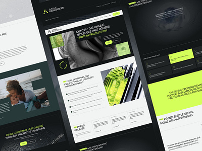 Avenue Biosciences - Home page design bigtype biotech branding bright darkmode healthtech landing page minimal startup typography website