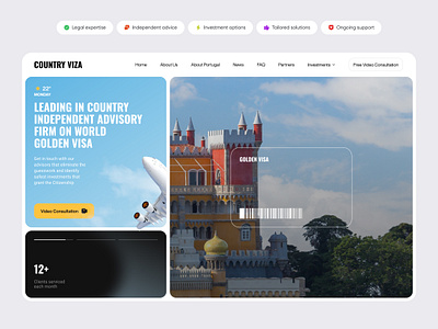 VisaPath – Your Golden Gateway adventure agency website branding clean destination hiking holiday travel ui ux website