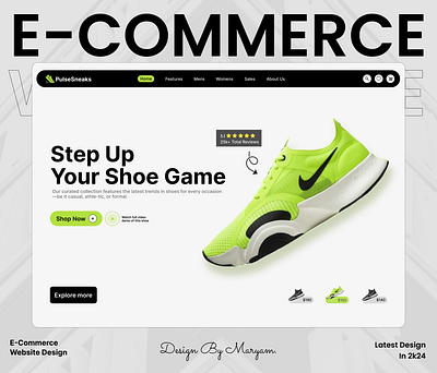 E-commerce shoes website landing page 3d designinspiration designtrends dribbble ecommercedesign graphic design illustration logo motion graphics ui uiux ux vector visualdesign website design