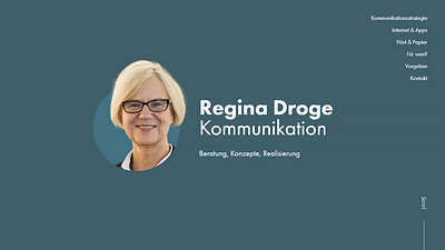 Regina Droge Kommunikation animation branding onepager ui ux webdesign webflow