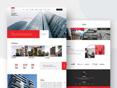 Architectural Modern Website UI Design architecture black business corporate design graphic design interior minimal minimalistic modern red ui ux website white