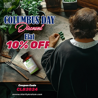 Columbus Day Discount Post for Klarity Kratom graphic design