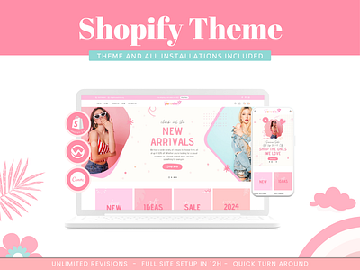 Shopify Theme PinkParadise, Website Template for Shopify design ecommerce ecommerce theme shopify shopify design shopify template shopify theme