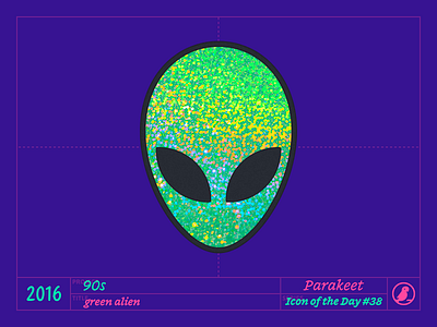 Icon of the Day #38 alien design green holographic icon icons illustration ios parakeet stickers