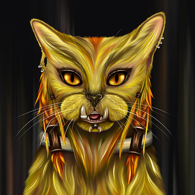 Torro Crooked Whisker animals art cats draw freen graphic illustration illustrator mistic procreate raster graphic warcraft варкрафт животные зеленый иллюстратор иллюстрация кот котёнок кошка