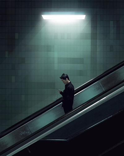 Subway digital art digital painting illustration